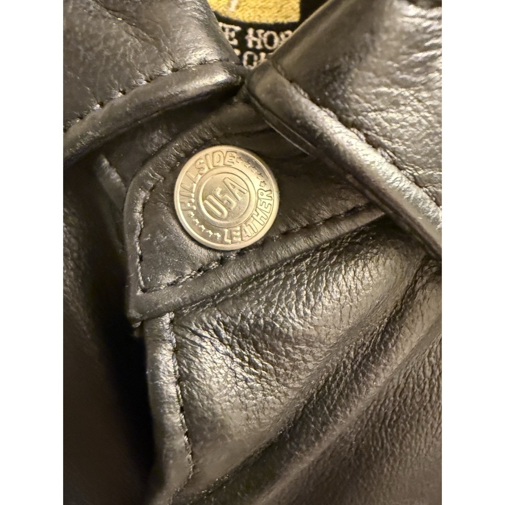 Hillside USA Leather Horsehide Front Quarter motorcycle shirt/jacket Men's Large - Picture 2 of 10